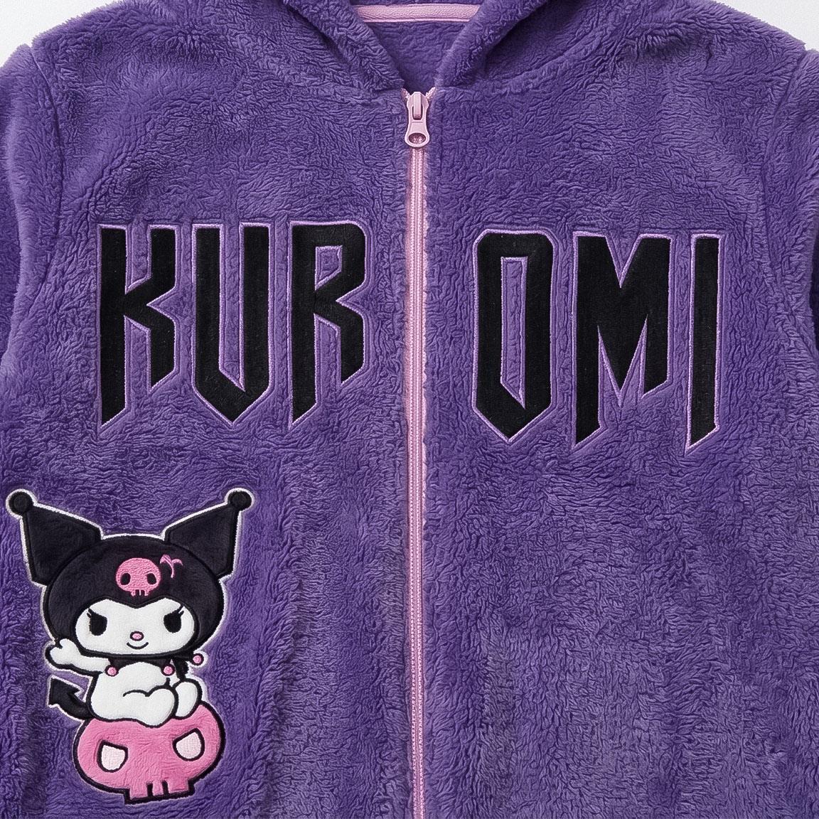 PIJAMA DORMILON CORAL FLEECE APLICACIONES HELLO KITTY KUROMI