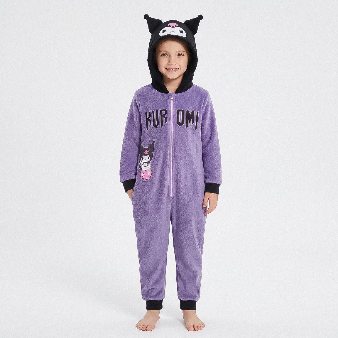 PIJAMA DORMILON CORAL FLEECE APLICACIONES HELLO KITTY KUROMI