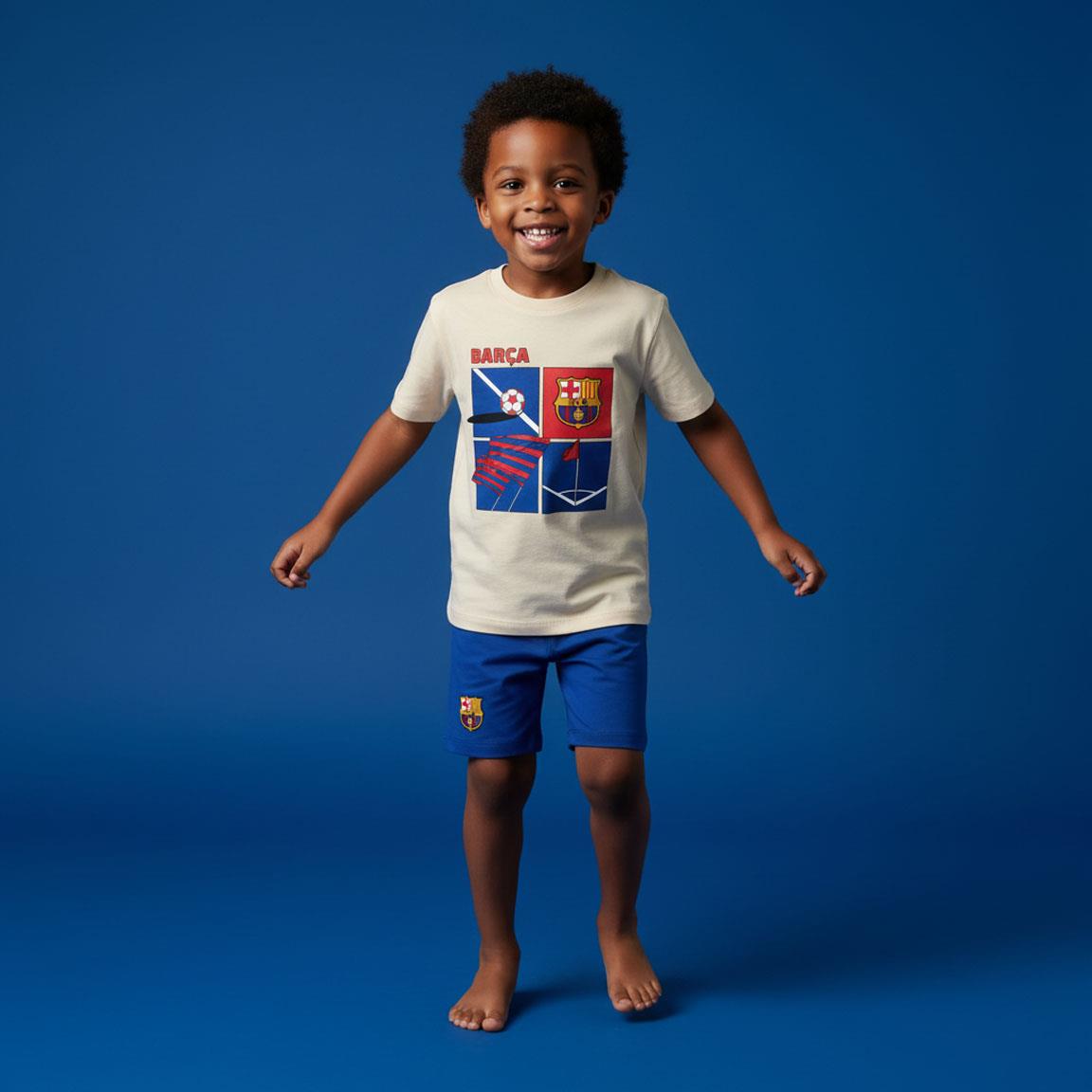 PIJAMA CORTO SINGLE JERSEY FC BARCELONA