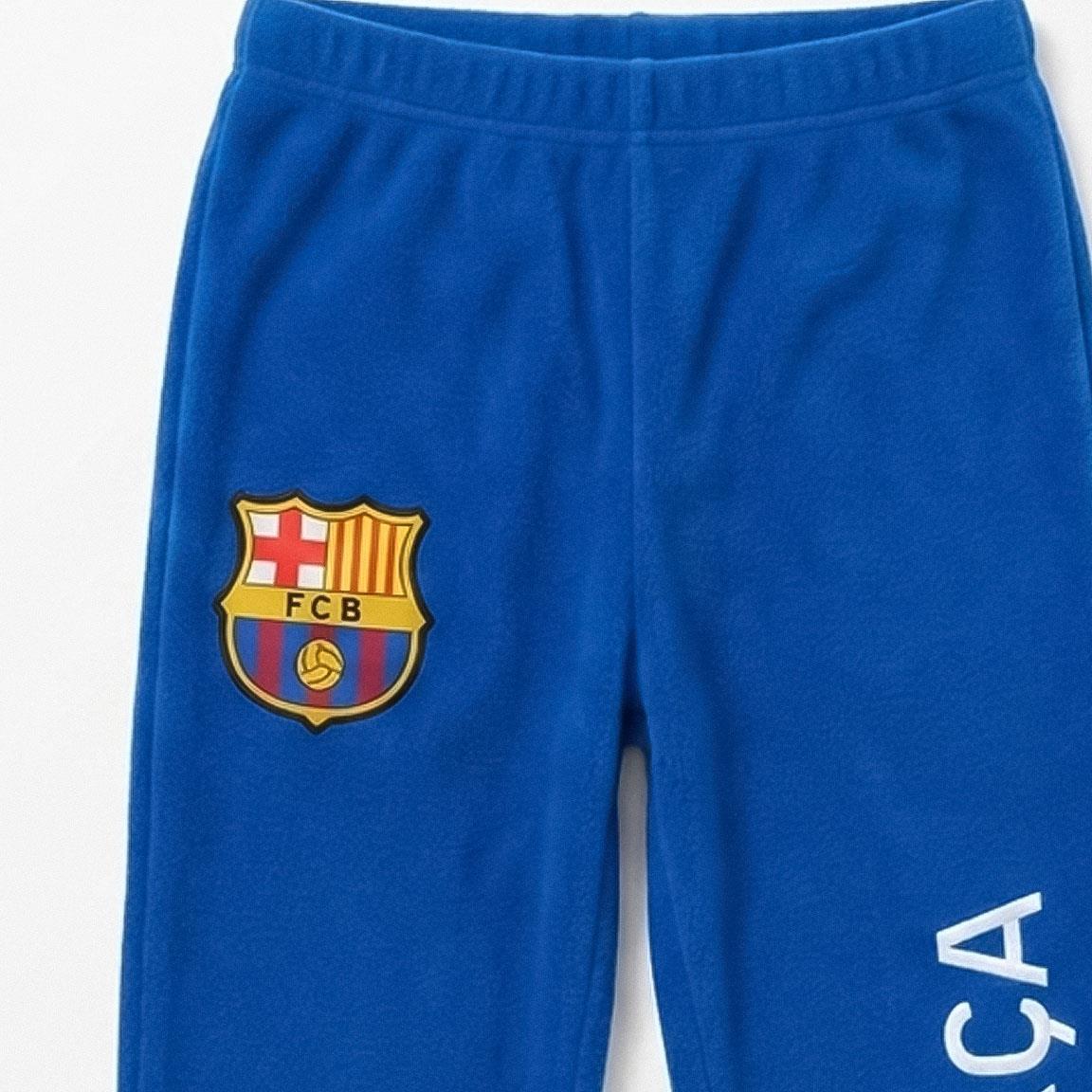 PIJAMA LARGO CORAL FLEECE APLICACIONES FC BARCELONA