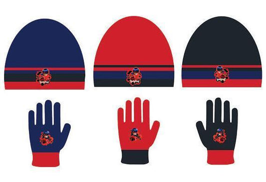 SET GORRO Y GUANTES SURTIDO LADYBUG 100% COTTON