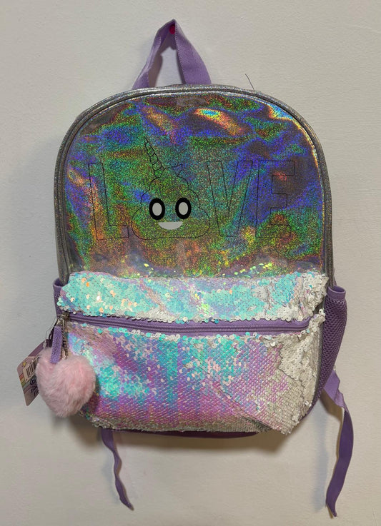 MOCHILA  UNICORNIOS LOVE SHINE LENTEJUELAS