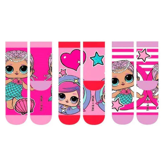 PAQUETES DE 3 CALCETINES EN PERCHA LOL