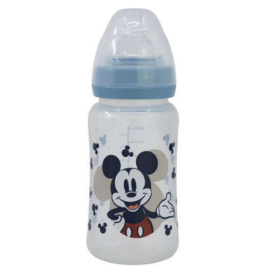 BIBERON CUELLO ANCHO 240 ML TETINA SILICONA 3 POSICIONES MICKEY MOUSE FULL OF SMILES - Imagen 1