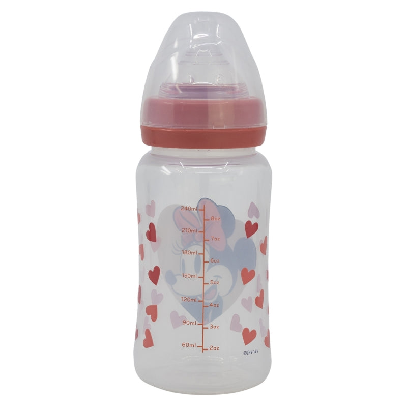 BIBERON CUELLO ANCHO 240 ML TETINA SILICONA 3 POSICIONES MINNIE MOUSE HEART FULL - Imagen 2