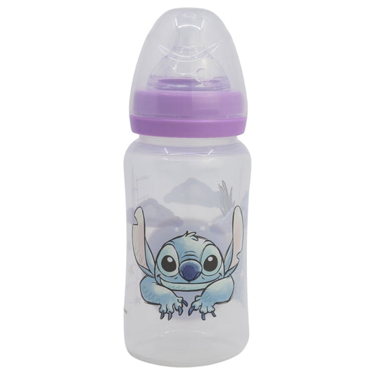 BIBERON CUELLO ANCHO 240 ML TETINA SILICONA 3 POSICIONES STITCH CUDDLE ME - Imagen 1