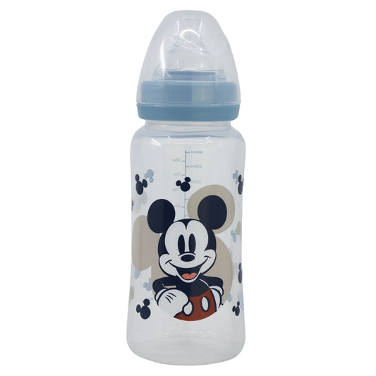 BIBERON CUELLO ANCHO 360 ML TETINA SILICONA 3 POSICIONES MICKEY MOUSE FULL OF SMILES - Imagen 1