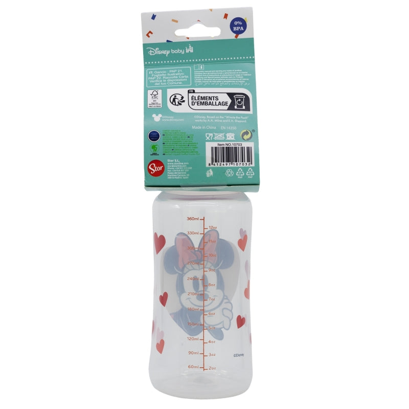 BIBERON CUELLO ANCHO 360 ML TETINA SILICONA 3 POSICIONES MINNIE MOUSE HEART FULL - Imagen 2