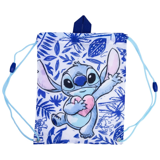 BOLSA MERIENDA STITCH BLUE LEAVES - Imagen 1