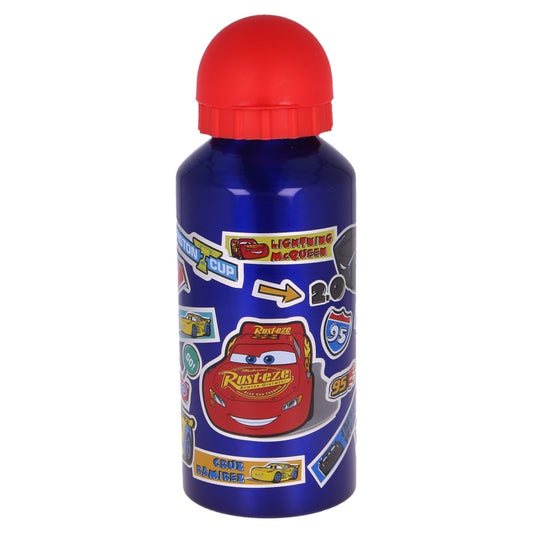 BOTELLA ALUMINIO PEQUEÑA 400 ML CARS STICKERS - Imagen 1