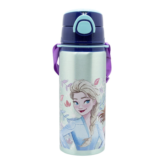 BOTELLA POP UP DE ALUMINIO CON CORREA 730 ML FROZEN SNOWY TALE - Imagen 1