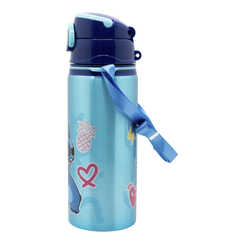 BOTELLA POP UP DE ALUMINIO CON CORREA 730 ML STITCH DRAWING - Imagen 2