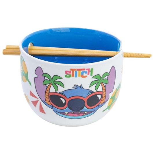 CUENCO RAMEN CON PALILLOS EN CAJA REGALO STITCH SUNNY LEAVES - Imagen 1