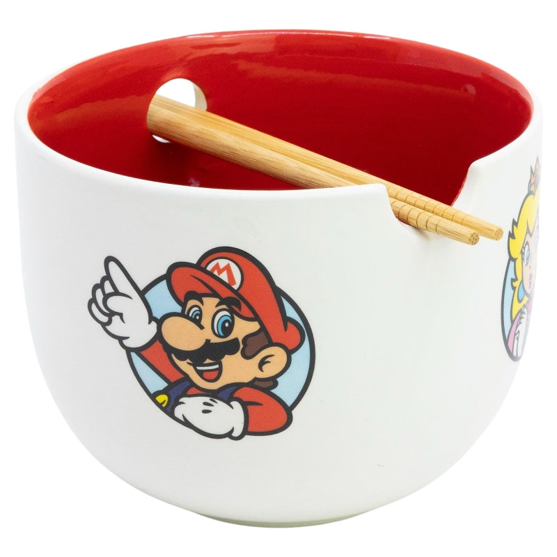 CUENCO RAMEN CON PALILLOS EN CAJA REGALO SUPER MARIO PROTAGONISTS - Imagen 1