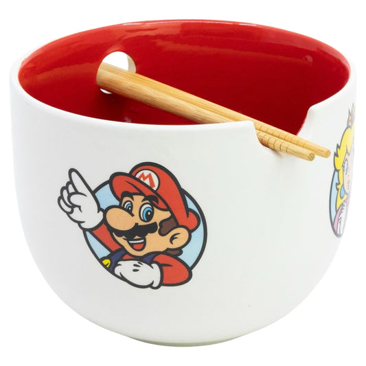 CUENCO RAMEN CON PALILLOS EN CAJA REGALO SUPER MARIO PROTAGONISTS - Imagen 1