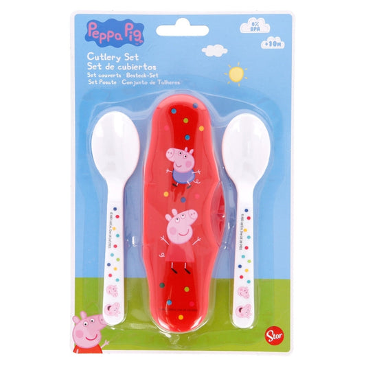 ESTUCHE TODDLER CON 2 CUCHARAS PP PEPPA PIG LITTLE ONE - Imagen 1