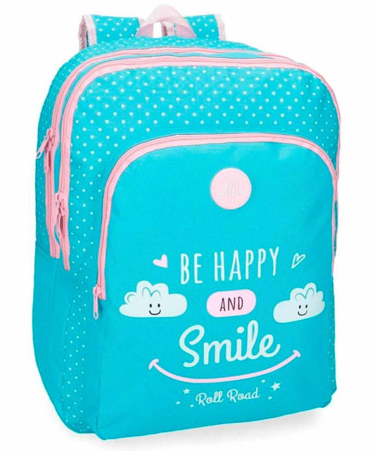 MOCHILA ESCOLAR ROLL ROAD  BE HAPPY