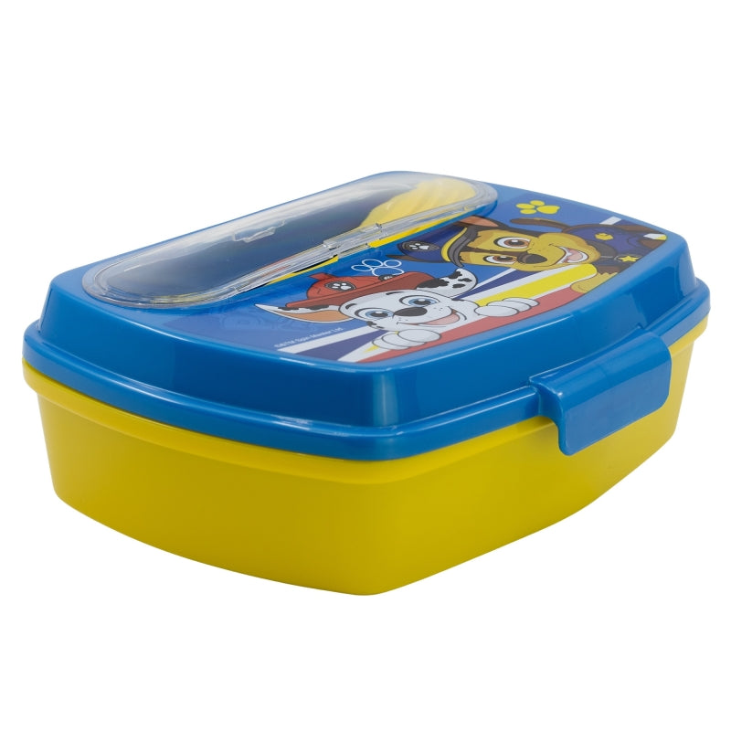 SANDWICHERA RECTANGULAR CON CUBIERTOS PAW PATROL PUP POWER - Imagen 1