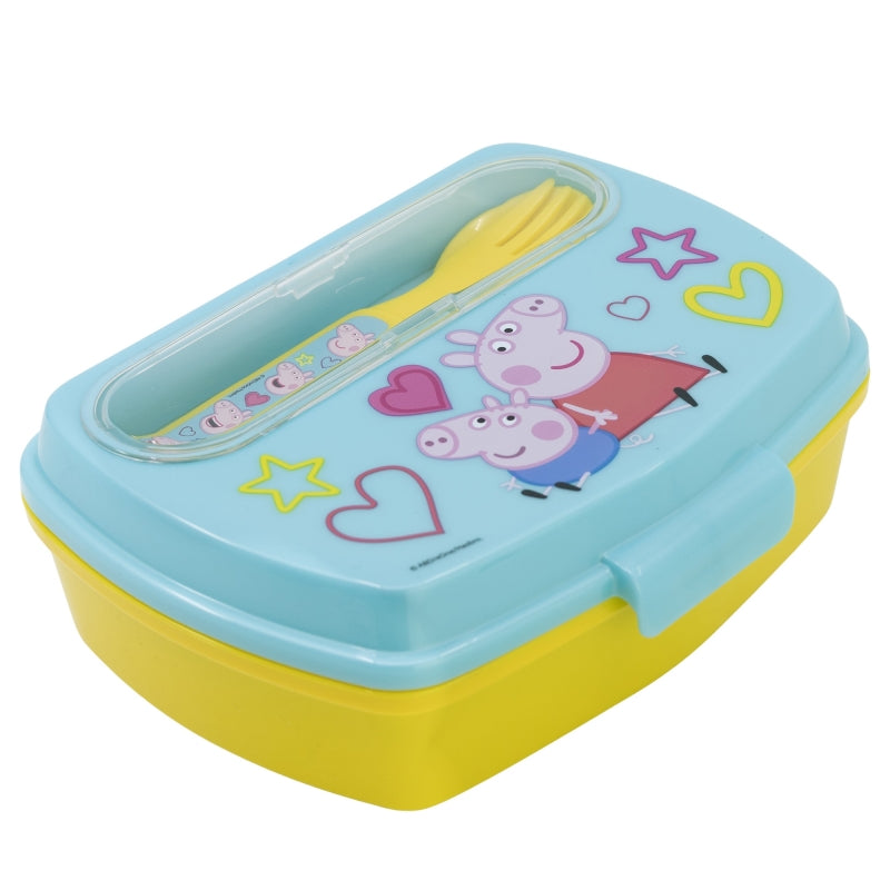 SANDWICHERA RECTANGULAR CON CUBIERTOS PEPPA PIG CORE 2022 - Imagen 1