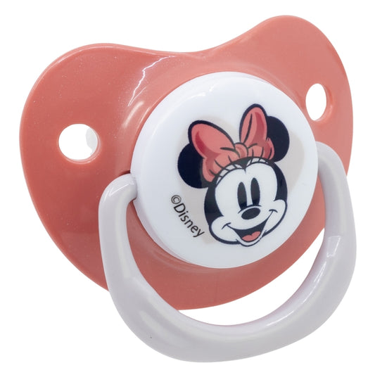 SET 2 CHUPETES TETINA ANATOMICA SILICONA +6 M CON FUNDA MINNIE MOUSE HEART FULL - Imagen 1