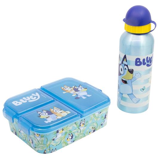 SET 2 PCS (BOTELLA ALUMINIO Y SANDWICHERA MULTIPLE) BLUEY - Imagen 1