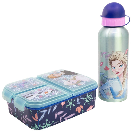 SET 2 PCS (BOTELLA ALUMINIO Y SANDWICHERA MULTIPLE) FROZEN - Imagen 1