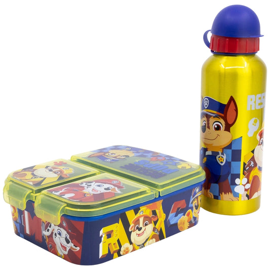 SET 2 PCS (BOTELLA ALUMINIO Y SANDWICHERA MULTIPLE) PAW PATROL BOY - Imagen 1