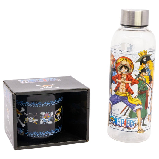 SET 2 PCS (BOTELLA HIDRO Y TAZA CERAMICA 400 ML) ONE PIECE ANIME - Imagen 1