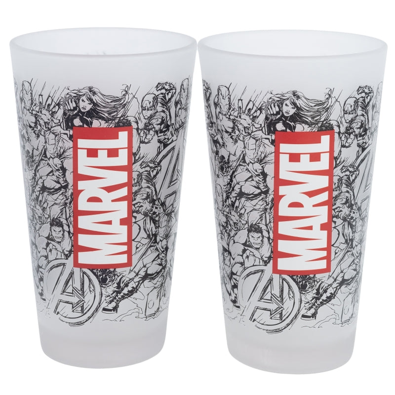SET 2 VASOS CASUAL DE CRISTAL 490 ML MARVEL PATTERN - Imagen 1
