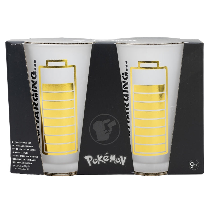 SET 2 VASOS CASUAL DE CRISTAL 490 ML POKEMON THUNDERSTRUCK - Imagen 1