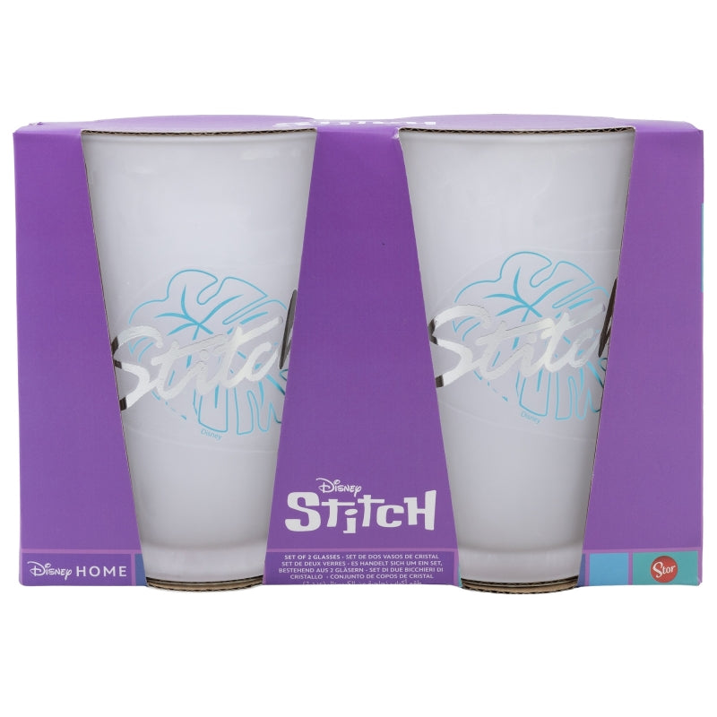 SET 2 VASOS CASUAL DE CRISTAL 490 ML STITCH - Imagen 1