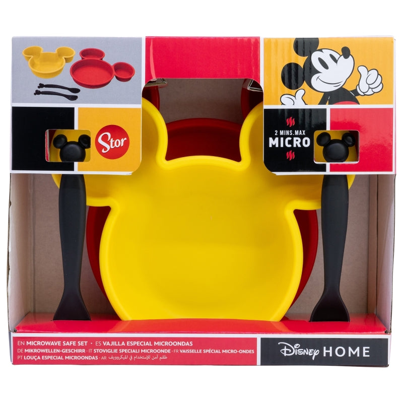 SET 4 PCS VAJILLA PP FORMA (PLATO, CUENTCO Y CUBIERTOS) EN CAJA MICKEY MOUSE TRUE CHAMPIONS - Imagen 1