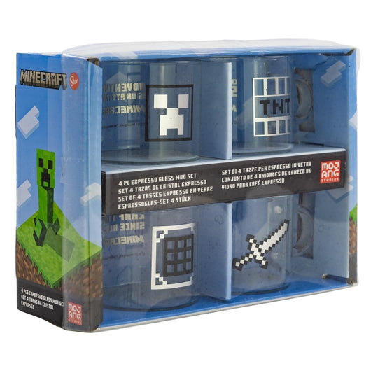 SET 4 TAZAS DE CRISTAL EXPRESSO 100 ML MINECRAFT YOUNG ADULT - Imagen 1