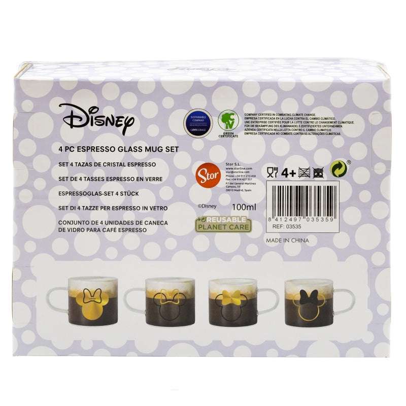 SET 4 TAZAS DE CRISTAL EXPRESSO 100 ML MINNIE YOUNG ADULT - Imagen 2