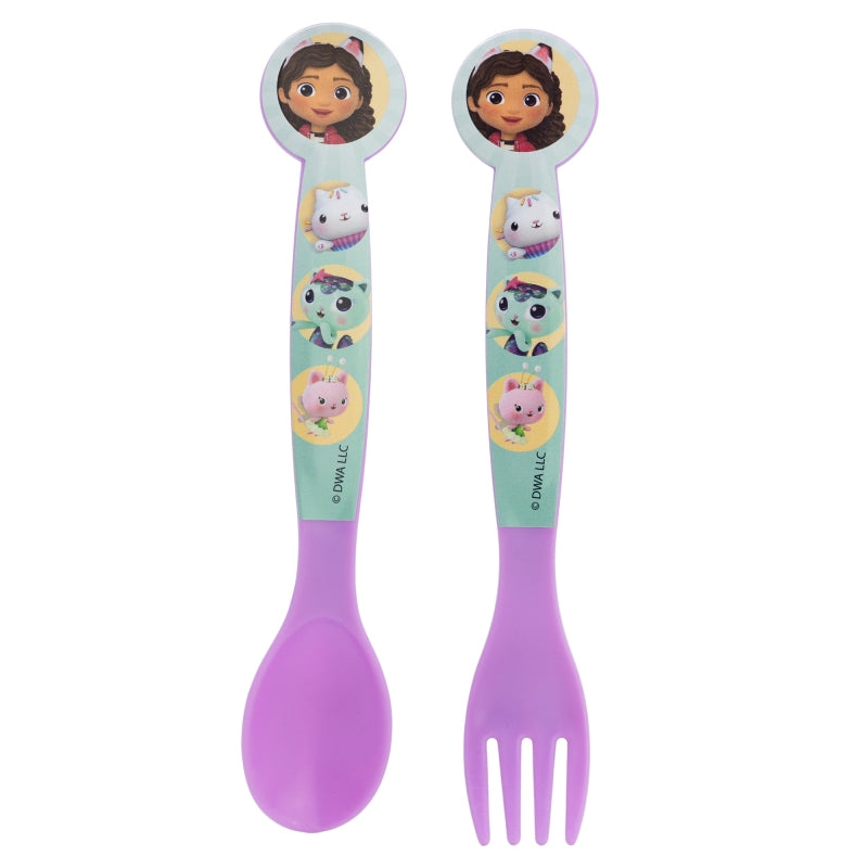 SET DE 2 CUBIERTOS PP (CUCHARA Y TENEDOR) GABBY\'S DOLLHOUSE - Imagen 1