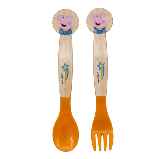 SET DE 2 CUBIERTOS PP (CUCHARA Y TENEDOR) PEPPA PIG KINDNESS COUNTS - Imagen 1