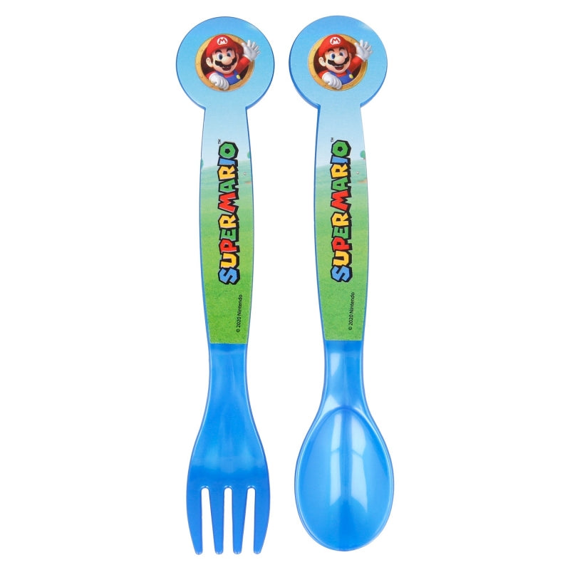 SET DE 2 CUBIERTOS PP (CUCHARA Y TENEDOR) SUPER MARIO - Imagen 2