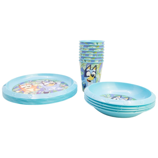 SET FIESTA 20 PCS (PLATO, CUENCO, VASO) BLUEY - Imagen 1