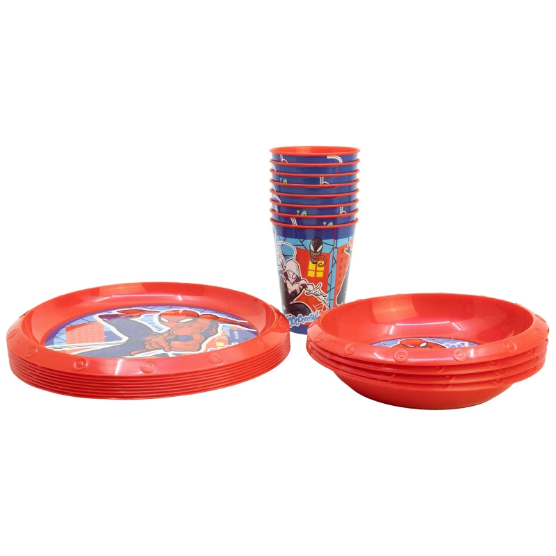 SET FIESTA 20 PCS (PLATO, CUENCO, VASO) SPIDERMAN - Imagen 1