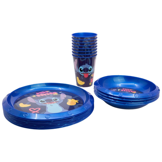 SET FIESTA 20 PCS (PLATO, CUENCO, VASO) STITCH - Imagen 1