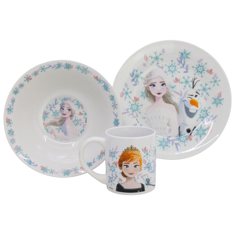 SET MERIENDA CERAMICA (PLATO, CUENCO, TAZA) EN CAJA DE REGALO 3 PCS FROZEN - Imagen 1