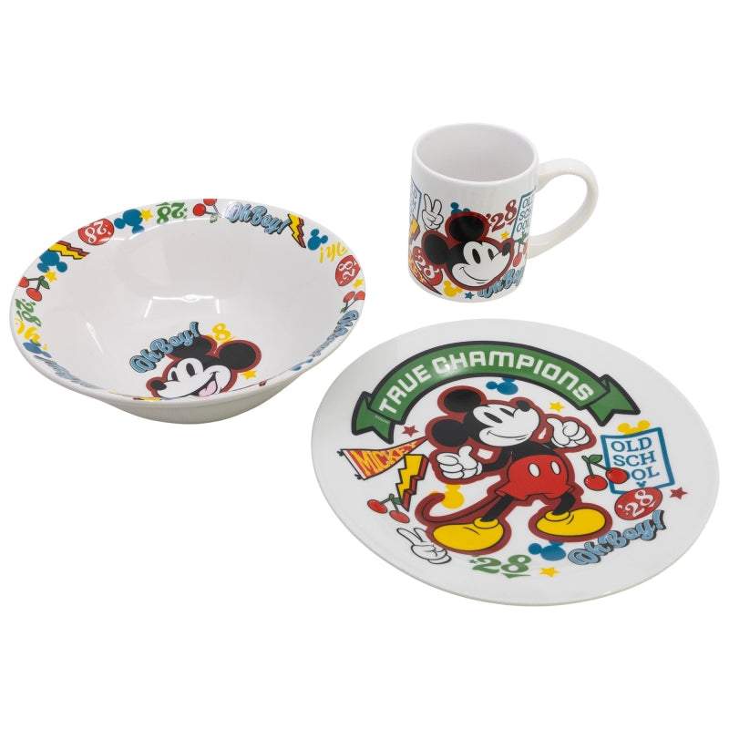 SET MERIENDA CERAMICA (PLATO, CUENCO, TAZA) EN CAJA DE REGALO 3 PCS MICKEY TRUE CHAMPIONS - Imagen 1