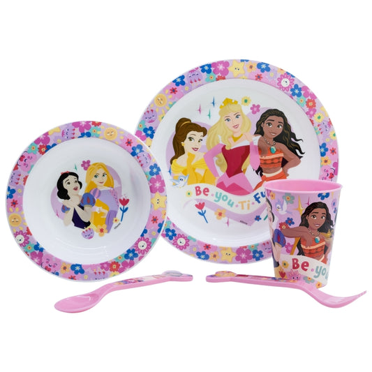 SET MICRO 5 PCS (PLATO, CUENCO, VASO Y CUBIERTOS) EN CAJA PRINCESS BEYOU TIFUL - Imagen 1