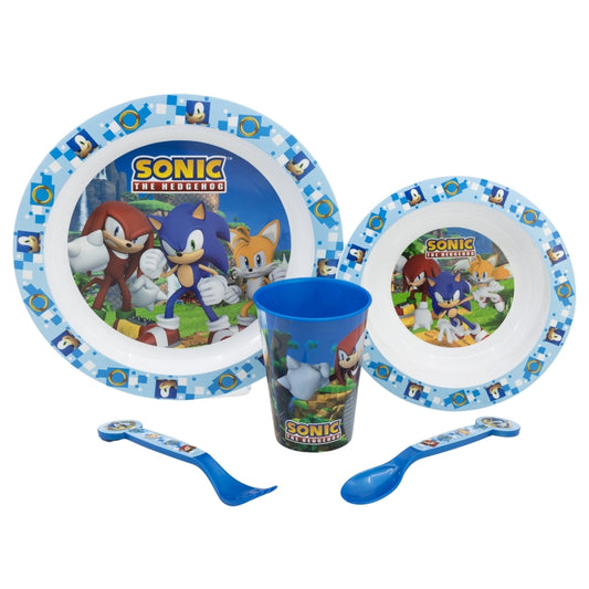 SET MICRO 5 PCS (PLATO, CUENCO, VASO Y CUBIERTOS) EN CAJA SONIC - Imagen 1