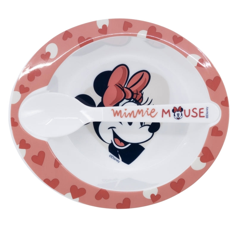 SET MICRO TODDLER 2 PCS (CUENCO Y CUCHARA) MINNIE MOUSE HEART FULL - Imagen 2