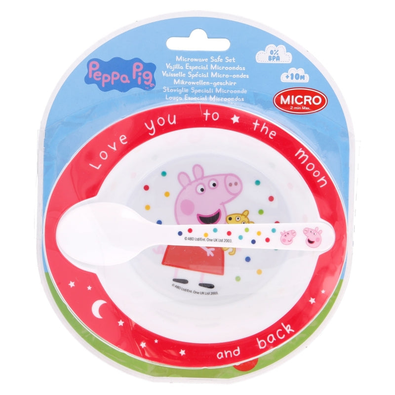 SET MICRO TODDLER 2 PCS (CUENCO Y CUCHARA) PEPPA PIG LITTLE ONE - Imagen 1