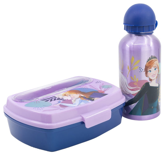 SET URBAN VUELTA AL COLE 4 PCS (BOTELLA ALUMINIO 400 ML Y SANDWICHERA CON CUBIERTOS) FROZEN TRUST THE JOURNEY - Imagen 1