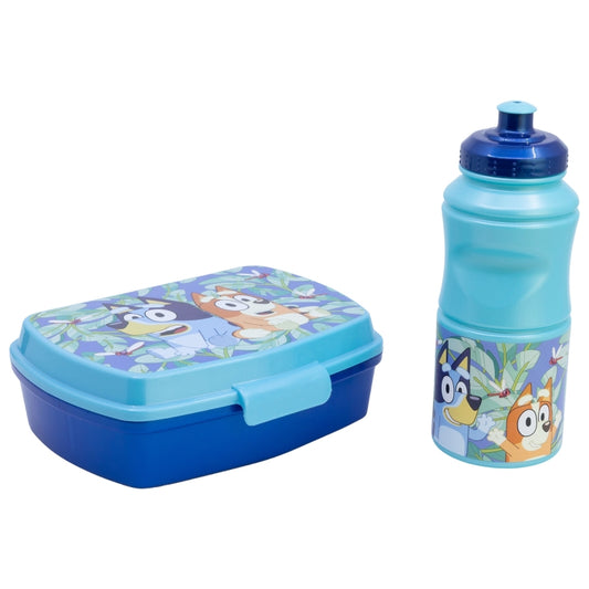 SET VUELTA AL COLE (SANDWICHERA RECTANGULAR Y BOTELLA SPORT EASY HOLD 380 ML) EN CAJA REGALO BLUEY - Imagen 1