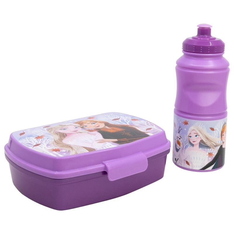 SET VUELTA AL COLE (SANDWICHERA RECTANGULAR Y BOTELLA SPORT EASY HOLD 380 ML) EN CAJA REGALO FROZEN AUTUM LEAVES - Imagen 1