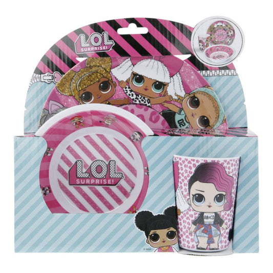 3-Piece LOL SURPRISE Melamine Set: Cup, Plate, and Bowl